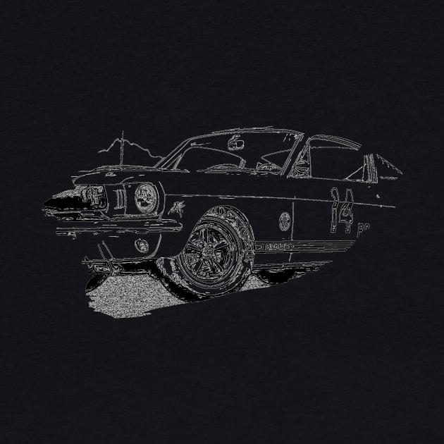 Mustang GT350 Action Art Splash Print Wireframe by SynchroDesign